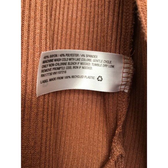 A NEW DAY- WOMENS BROWN OPEN FRONT SIDE POCKETS LONG CARDIGAN SIZE SMALL - Picture 4 of 6